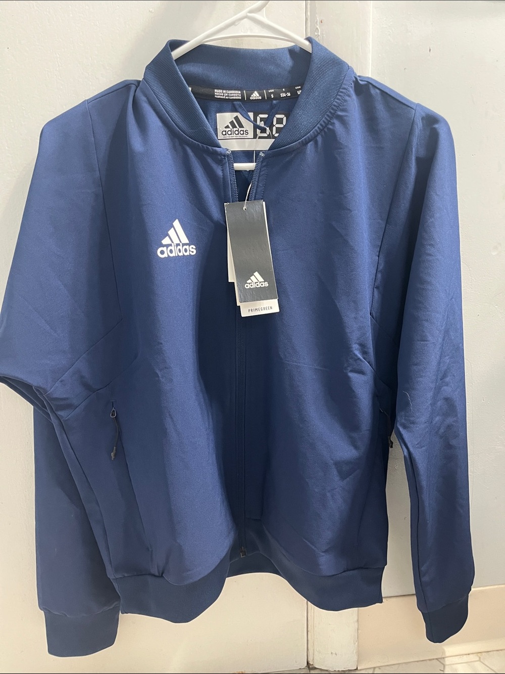 adidas Navy Blue Bomber-Style Track Jacket